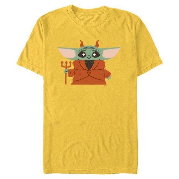 Star Wars Grogu Halloween Little Devil Costume - Short Sleeve Blended T-Shirt for Adults - Customized-Putty Snow Heather