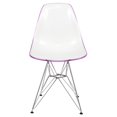 thumbnail image 2 of LeisureMod Cresco Molded 2-Tone Eiffel Side Chair - Set of 4-Color:White Purple, 2 of 8