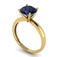 thumbnail image 2 of Solitaire Engagement Ring for Women - 2ct Simulated Blue Sapphire in 18K Yellow Gold Promise Ring, 2 of 6