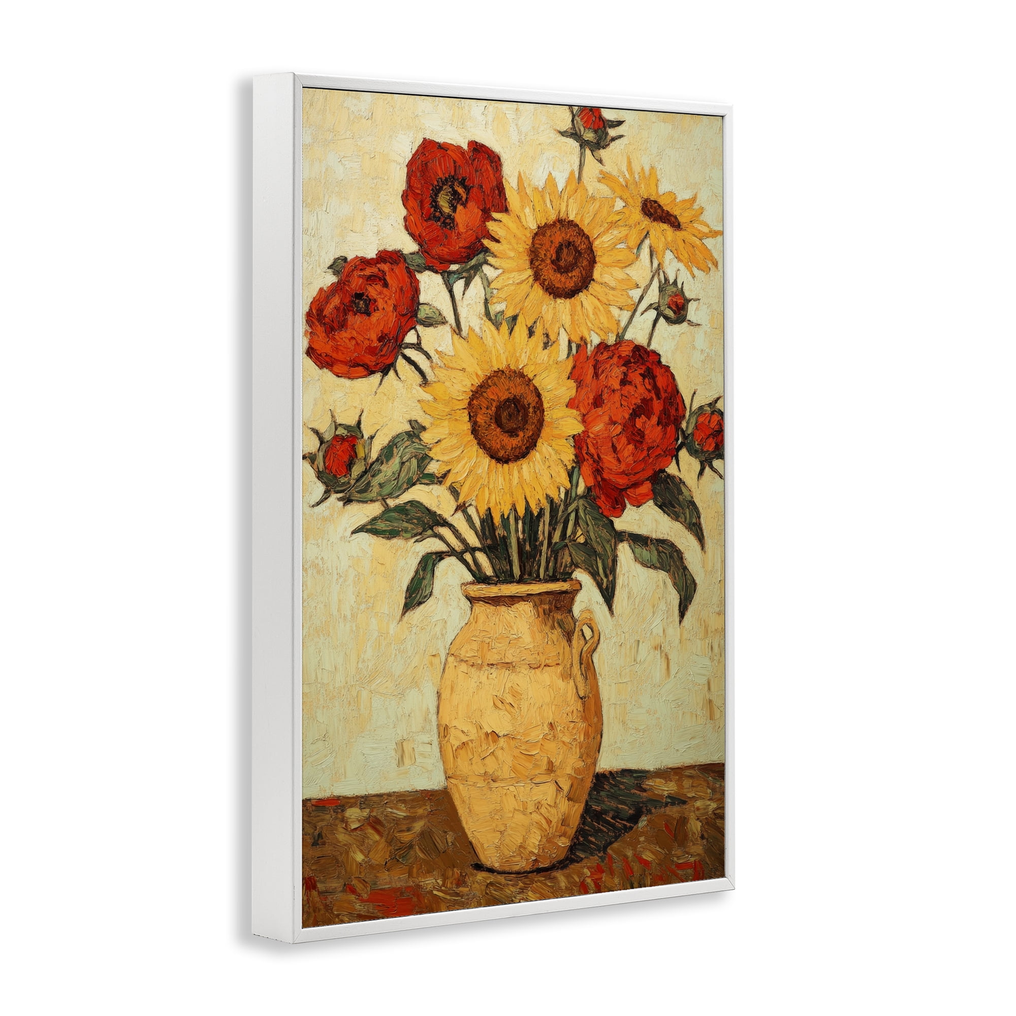Rustic Flower Display White Framed Giclee Art, design by Petal Prints Design