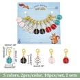 thumbnail image 2 of Ladybird Stitch Markers Alloy Enamel Crochet Lobster Clasp Charms Locking Stitch Marker with Wine Glass Charm Ring Mixed Color 3.2cm 5 colors 2pcs/color 10pcs/set, 2 of 6