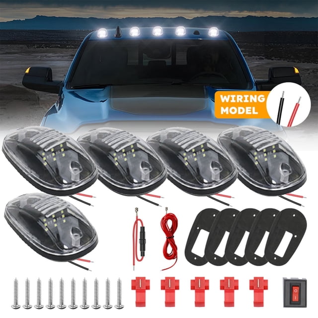 Luz de marcador de techo de cabina LED para camioneta | 16 LEDs Súper Brillantes a Prueba de Agua | Ajuste universal para camioneta, SUV, camión, RV, remolque | Kit de fácil instalación | Paquete de