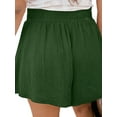 thumbnail image 4 of Enwejyy Womens Summer Spliced Casual Solid Color Elastic Waist Cotton Linen Shorts, 4 of 4