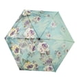 thumbnail image 3 of de lluvia de 6 costillas, tres plegables, impermeables, personales manuales Verde con revestimiento Yuyangstore Paraguas plegables, 3 of 8