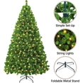 thumbnail image 4 of Pre-lit Artificial Christmas Tree with Incandescent Warm White Lights, Snow Flocked Full Prelighted Xmas Tree W/820 Branch Tips, 250 Incandescent Lights & Foldable Stand, 4 of 18