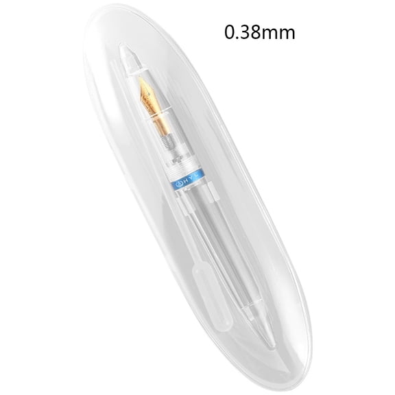 Transparent Fountain Pen Calligraphy Ink Pen EF/F for Nib Write Smoothly No Clogged Acrylic Pen Body Anti-slip G