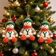 thumbnail image 4 of romoty Personalized Letter Y Snowman Christmas Ornament, 3.15 in Acrylic Monogram Initial Knit Snowman Pendant with Cord for Xmas Tree Wreath Mantel Decor Kids Stocking Stuffer Gift, 4 of 7