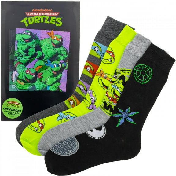 Teenage Mutant Ninja Turtles 4-Pair Crew Socks Lenticular Box Set