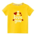 thumbnail image 1 of Penkiiy Haut à Manches Courtes Imprimé Col Rond Mignon pour Garçons et Filles 7-8 Ans Jaune, 1 of 6