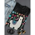 thumbnail image 3 of Cute Llama With Flowers T-Shirt Women -Image by Shutterstock, Female x-Large, 3 of 4