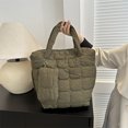 thumbnail image 4 of Bolso de mano acolchado para mujer Bolso de hombro de invierno con monedero Bolso hobo con cremallera (verde), 4 of 5