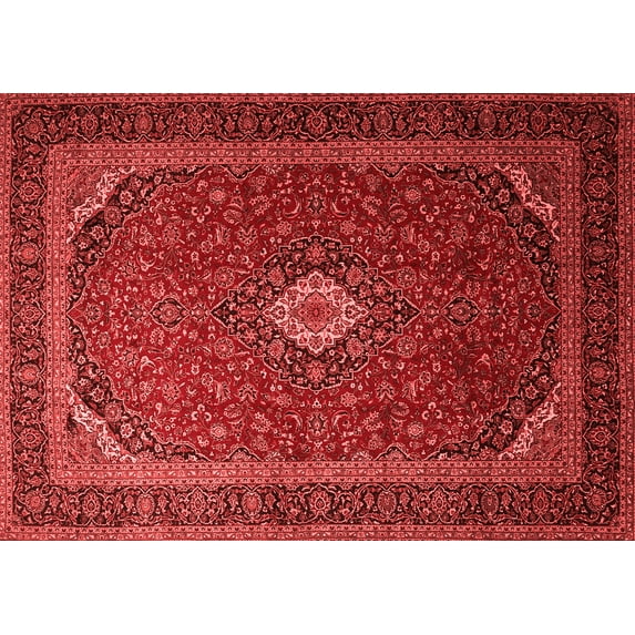 Ahgly Company Indoor Rectangle Medallion Red Traditional Area Rugs, 5' x 7'