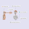 thumbnail image 2 of IGI Certified 10 Carat Round Shape Lab Grown Diamond Earrings | 18K Rose Gold | Sparkling Cascades Dangling Lab Diamond Earrings | Prong Setting | FG-VS1-VS2 Quality Friendly Diamonds, 2 of 5