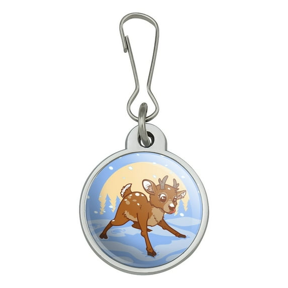 Baby Reindeer Christmas Holiday Jacket Handbag Purse Luggage Backpack Zipper Pull Charm