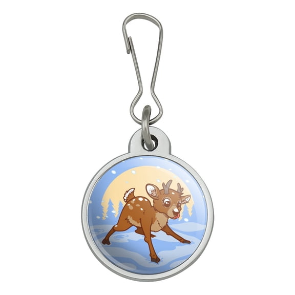 Baby Reindeer Christmas Holiday Jacket Handbag Purse Luggage Backpack Zipper Pull Charm