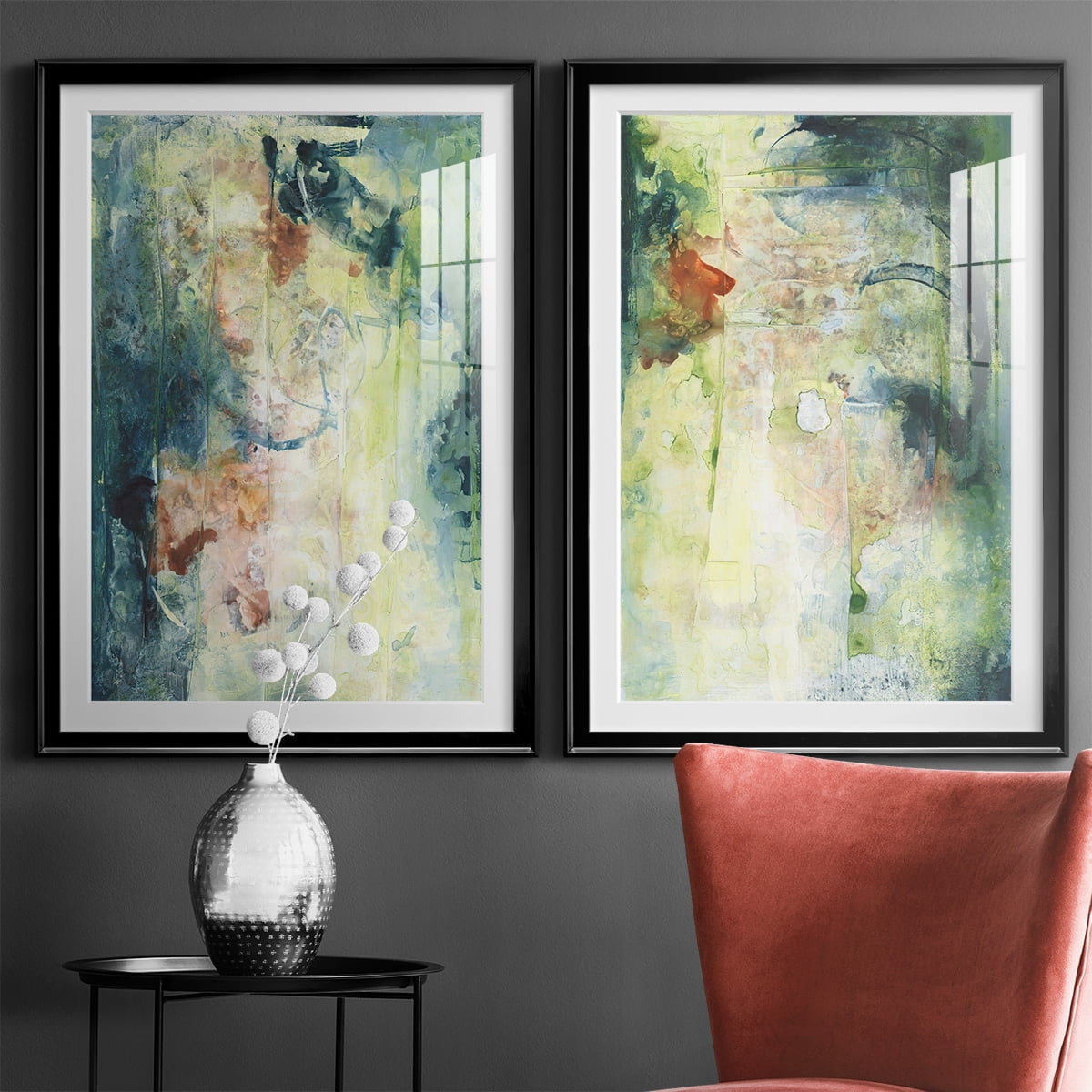 Wexford Home Nature's Elements I Premium Framed Print, 18.5" x 24.5" - Ready to Hang, Black (Set of 2)