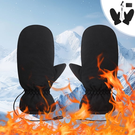 Qocolhg Heated Mittens for Women Men Rechargeable, 3 Heated Level Electric Winter Gloves Waterproof Heating Gloves Hot Hands Hand Warmers Warm Thermal Cold Weather Heated Gloves for Cold Weather