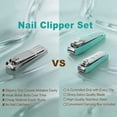 thumbnail image 3 of Nail Clippers and Nail File Set Sharp Sturdy Fingernail and Toenail Clipper Nail Catcher Stainless Steel Curved Blade, 3 of 8