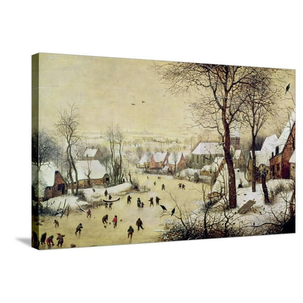 Winter Landscape With Skaters And A Bird Trap 1565 Scenic Seasons Gallery Wrapped Canvas Print Wall Art By Pieter Bruegel The Elder Walmart Com Walmart Com