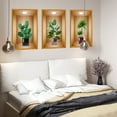 thumbnail image 3 of 3 Pack 3D Green Plants Wall Decals, 3D Green Pot Plant Succulent Wall Stickers for Sofa Background Bedroom Living Room Kitchen, 3 of 5