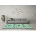 thumbnail image 3 of Ahgly Company Indoor Square Abstract Light Blue Modern Area Rugs, 4' Square, 3 of 4