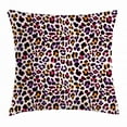 thumbnail image 1 of African Throw Pillow Cushion Cover, Leopard Skin Motif with Abstract Safari Animal Camouflage Pattern, Decorative Square Accent Pillow Case, 16 X 16 Inches, Magenta Violet Marigold, by Ambesonne, 1 of 2