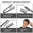 thumbnail image 4 of 2Pcs Texture Comb, Volume Hair Comb Wide Tooth Comb for Curls, Barber Wide & Fine-Toothed Dual-Purpose Styling Comb, ABS Plastic Texturizing Hair Tool (Black+Blue), 4 of 13