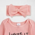 thumbnail image 6 of YDFCWXW Newborn Girl Clothes Letter Print Knit Romper New Born Going Home Outfit Baby Girl Jumpsuit (Watermelon Red, NewBorn), 6 of 6