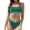 Green, variant on Women's High Waisted Bikini Sets Sporty 2 Piece Swimsuit High Cut Ribbed Bathing Suit