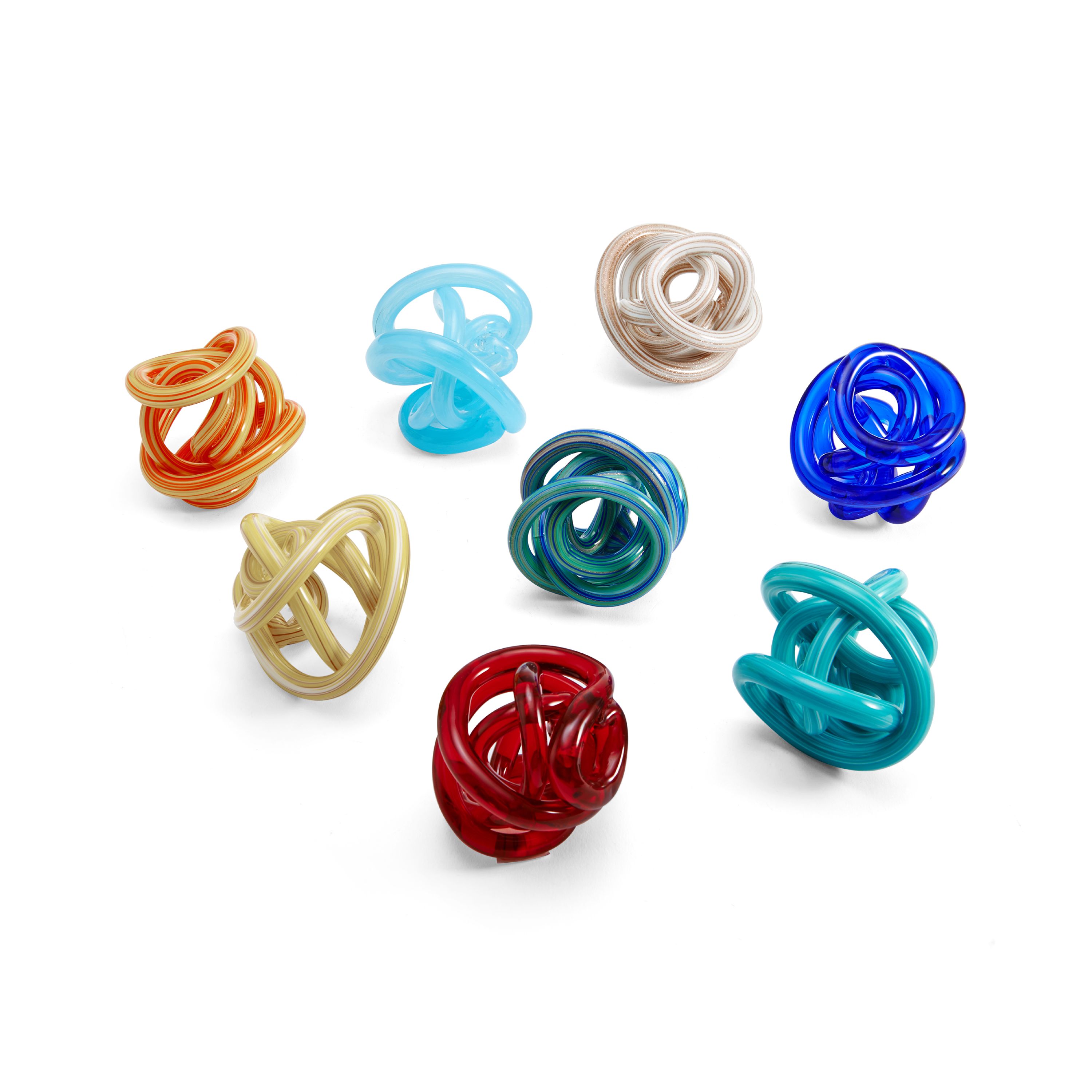 Elements Set of 8 3.5inch Decorative Glass Abstract Knots Walmart