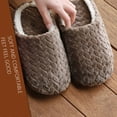 thumbnail image 4 of LoyisViDion Soft Bottom Mute Home Indoor Slippers Couple Cloth Home Non-slip Slippers, Flocking Upper Warm Plush Slippers for Women Brown 42-43, 4 of 6