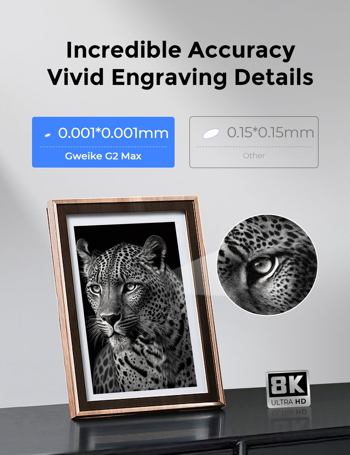 GWEIKE G2 Max 50W Fiber Laser Engraver with 3D & Deep Engraving, 15000mm/s Fast Laser Engraver Machine, 150x150mm Working Area, 0.001mm Laser Marking Machine for Jewelry, Metal, Leather, Dog Tags