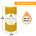 thumbnail image 4 of Pure Beeswax Pillar Candles Set of 2, Size 2"x4", 40 Hour Burn Time Each,80 Hours for Set, Unscented Candles, Yellow(Raw), 4 of 6