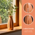 thumbnail image 2 of REGALWOVEN Small Ceramic Bud Cylinder Vase, Matte Ribbed Decorative Flower Vase, Bathroom, Minimalist Boho Home Decor Accent Orange 2.4"L x 2.4"W x 5.1"H, 2 of 6
