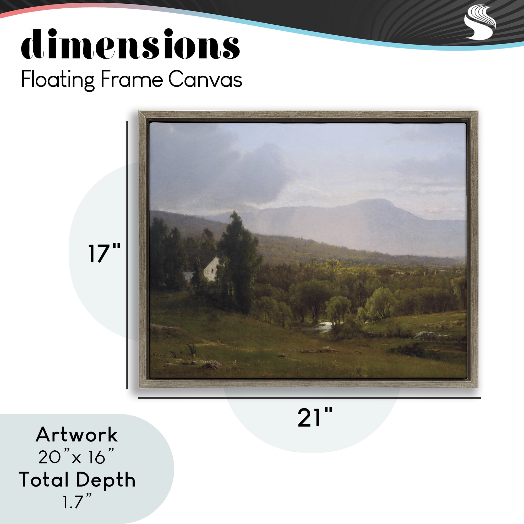 Cabins in Peaceful Vista Brown Framed Floater Canvas Wall Art, design by Lettered and Lined