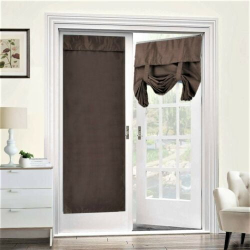 Blackout Curtain for French Doors Solid Color Thermal Blackout Linen