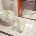 thumbnail image 4 of Marble Yellow Bath Mat 3 Piece Bathroom Rug Set, Modern Abstract Ink Painting Luxury Non Slip Bath Rug Contour Mat and Toilet Lid Cover, Absorbent Shower Mats Soft Bath Rugs and Mats Sets, 4 of 8