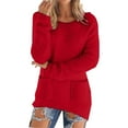 thumbnail image 2 of Womens Casual Solid Long Sleeve Jumper Sweaters Blouse, 2 of 5