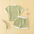 thumbnail image 5 of mgoYE Baby Girl Clothes 18 Months Toddler Baby Girl Outfits Floral Summer Clothes Infant Spring Waffle Short Sleeve Shirt Tops Cute Shorts Set(Green,3-4 Years), 5 of 9