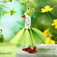 thumbnail image 4 of Gnmfd 7 Inch Mini Desk Gooses Costume with Frogs Hat and Green Tutus Dress, Miniature Table Goose Outfit for Magnetic Figurines, Holiday Party Décor, Desk Display Accessories, 4 of 7