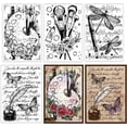 thumbnail image 1 of Sellos de goma transparentes reutilizables de silicona vintage con diseño de mariposa y libélula., 1 of 7