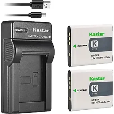 Kastar Battery (X2) & Slim USB Charger for Sony NP_BK1, NPBK1 and Cybershot DSC_W180, DSC_W190, DSC_W370, DSC_S750, DSC_S780, DS