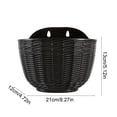 thumbnail image 3 of Homekingdee Semi-Circular Wall-Mounted Plastic Flower Pot with Rattan Texture - 8.27x5.12x4.72in Home Decor Planter for Indoor Outdoor Use, 3 of 6