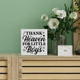 thumbnail image 4 of Zomyto 5"x5" Baby Boy Nursery Decorative Wooden Box Sign Thank Heaven for Little Boys Wood Block Plaque Decor Farmhouse Home Nursery Shelf, 4 of 5