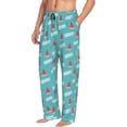 thumbnail image 3 of Mens Pajama Pants - Soft Sleep & Lounge Pants for Men, Summer Blue Watermelon Cuteness Casual PJ Bottoms Pants with Pockets, 3 of 5