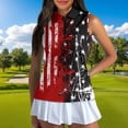 thumbnail image 3 of Garronmavis Matching Couple Sport Shirts American Flag Star Quarter Zip Golf Tennis Tank Top Women's Matching Hawaiian Golf Shirt for Couple Racerback Design, 3 of 6