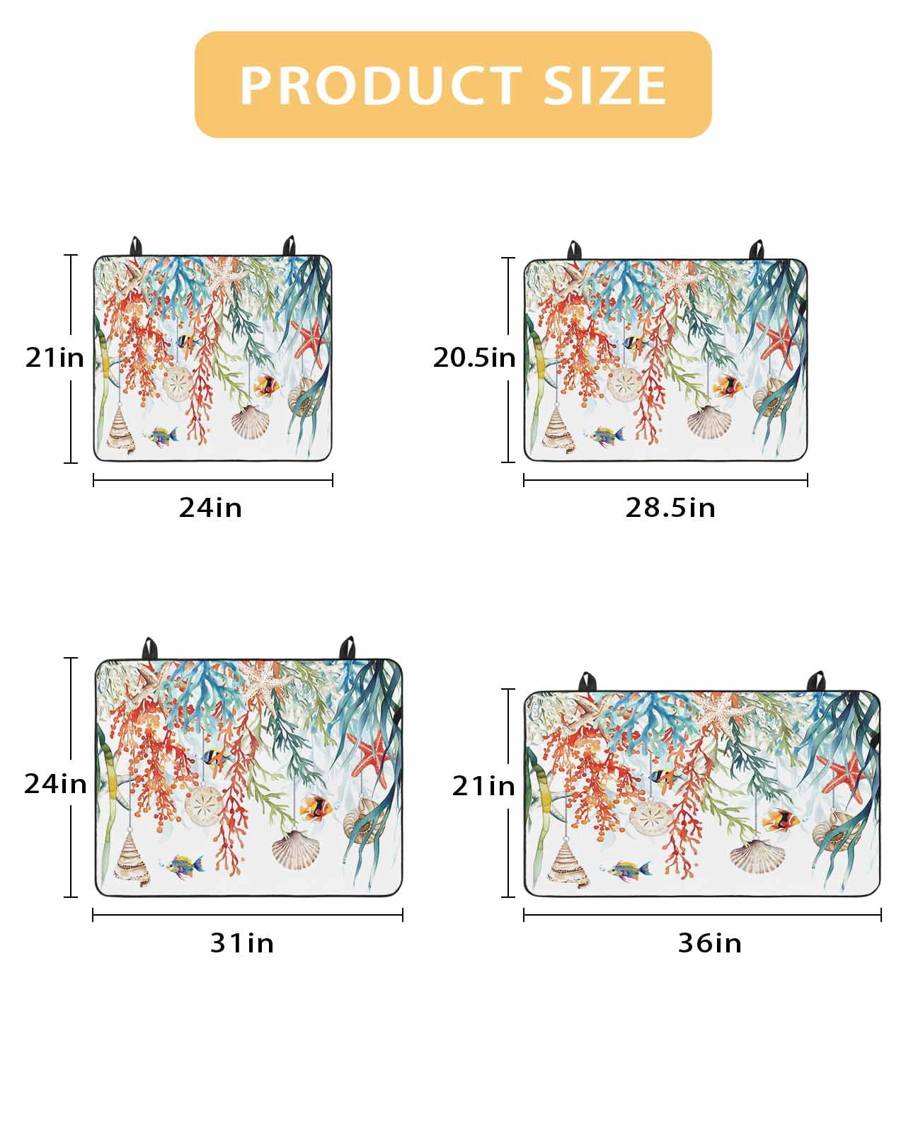 nqOlkjepod Large Induction Cooktop Protector Mat 36"x21", Coastal Ocean Stove Top Covers for Electric Stove, Summer Beach Coral Shell Starfish Stove Burner Cover Mats, Glass Top Stove Cover