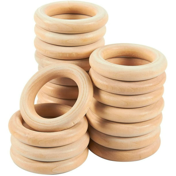 arm agenda Dierentuin 20 Pack Unfinished Natural Wooden Macrame Rings for Crafts, Jewelry Making,  2.1 in - Walmart.com