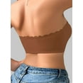 thumbnail image 5 of Deago Wireless Strapless Bras for Women Front Closure Non-Slip Padded Bandeau Bralette Comfort Wavy Edge Tube Top Bra (Coffee, XL), 5 of 9