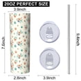 thumbnail image 3 of Pioneer Flower Floral Print Pattern 20oz Skinny Tumbler with Straw & Lid, Double Wall Vacuum Insulated Cup, Leak-Proof, Cup Holder Friendly, Hot 6H Cold 12H, 3 of 6
